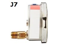 Model J7 Gauge - 1/4" NPT Lower Back Connection - Non Fillable
